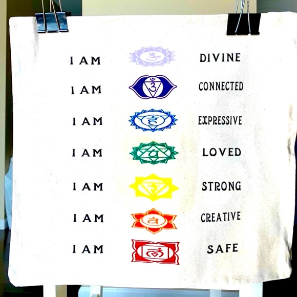 Off White Canvas 18x18 Chakras Pillowcase, Zipper Side, Custom Made, NEW - Picture 1 of 9
